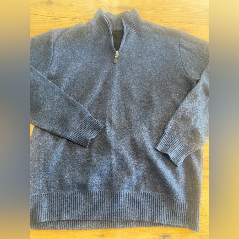 Men's Classic Navy Zip-Up Sweater Preowned